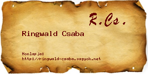 Ringwald Csaba névjegykártya